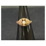 10k Black Hills Gold Style with Pearl Set Ring