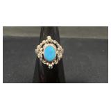 Vintage Sterling Silver Turquoise Ring