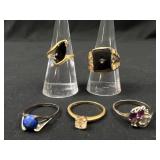 5 HGE plated gold rings