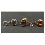 5 Rings with big gemstones