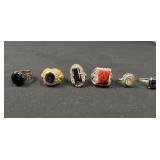 6 Fashion gemstone style Rings