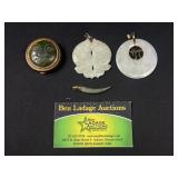 Green Pendant necklaces and vintage moon storage