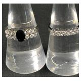 2 Sterling Silver with CZ rings