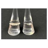 2 Sterling Silver Gemstone Rings