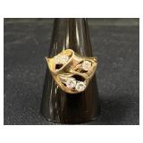 14K Gold Diamond Statement Ring