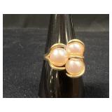 14K Gold Ring with 3 Pearls