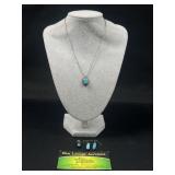 Turquoise necklace and earring Set