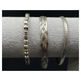 (3) Sterling Silver bracelets