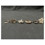 6 Silver tone Fashion Rings