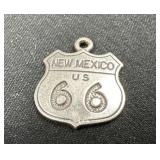 Sterling Silver Route 66 Charm  -  1.90g