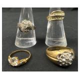 4 HGE plated gold rings