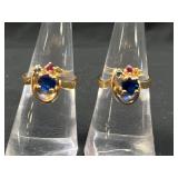 2 Multi Colored Gem Rings