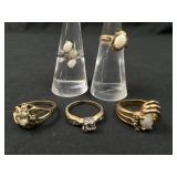 5 HGE plated gold rings