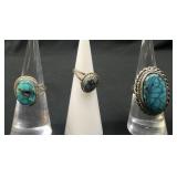 3 Turquoise rings
