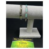 2 Sterling Silver Inlay Style Bracelets