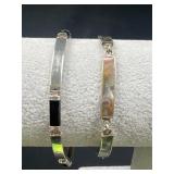 2 Sterling Silver inlay bracelets