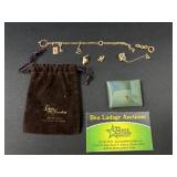 10K Charm Bracelet and pins