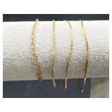 (4) Sterling Silver Gold Tone Chain Bracelets