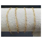 (4) Sterling Silver Gold Tone Chain Bracelets