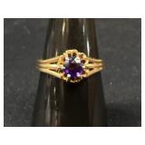 14K Gold Ring w/ Amethyst Stone