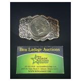 1923 Peace Dollar Nickel Silver Belt Buckle