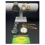 5 Watches - Westclox pocket watch, Etienne Aigner