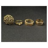 4 Gold Tone Fashion Rings
