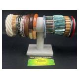 Plastic and beaded bracelets