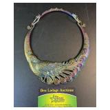 Peacock choker necklace