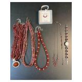 5 necklaces, 1 bracelet & 1 watch