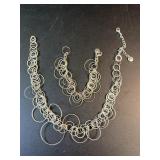 Alfani silver toned necklace & bracelet set