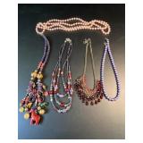 5 beaded necklaces