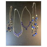 4 Blue Tone necklaces