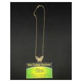 10K Gold Butterfly Necklace - Broken Chain