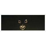 10K Gold Heart Pendant & Earring-Black Hills Style
