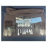 Sterling Silver Silverware Set Monogrammed with M