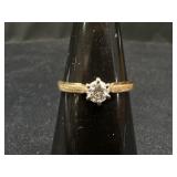 14K Yellow Gold Diamond Solitaire Ring