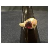 14K Yellow Gold Tourmaline & Diamond Fashion Ring