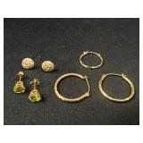 14k Gold stud and hoop earings