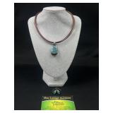 Sterling Silver & Turquoise Pendant Necklace Set