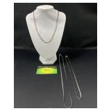 3 Sterling Silver necklaces