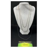 3 Sterling Silver Necklaces