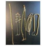 5 gold tone necklaces