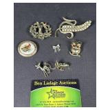 6 Decorative Brooches / Pins