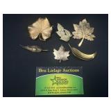 6 Leaf Decorative Brooches / Pins