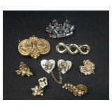 8 Decorative Brooches / Pins