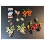 8 Sets of fashion holiday pierced earrings
