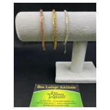 3 Sterling Silver bangle bracelets