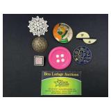 7 Floral Decorative Brooches / Pins