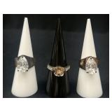 3 Sterling Silver Fashion rings